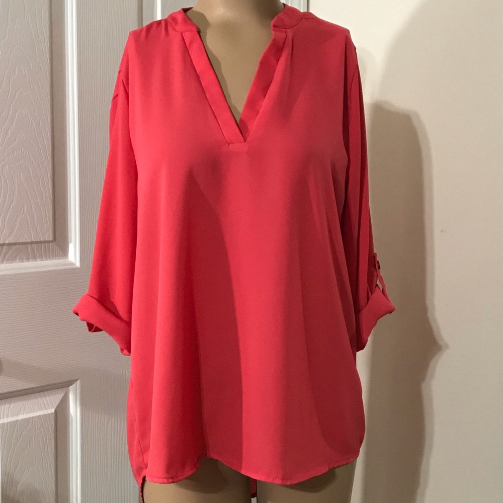 Pink Rose Salmon Hi-low Roll Tab Sleeves